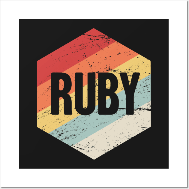 Retro Ruby Programming Icon Wall Art by MeatMan